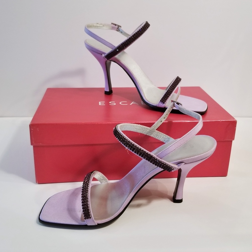 NWT Escada Purple Embelished Heeled Sandal EU 37